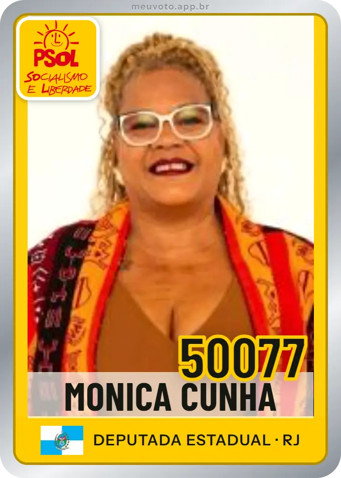 Carta de Monica Cunha, número 50077, PSOL