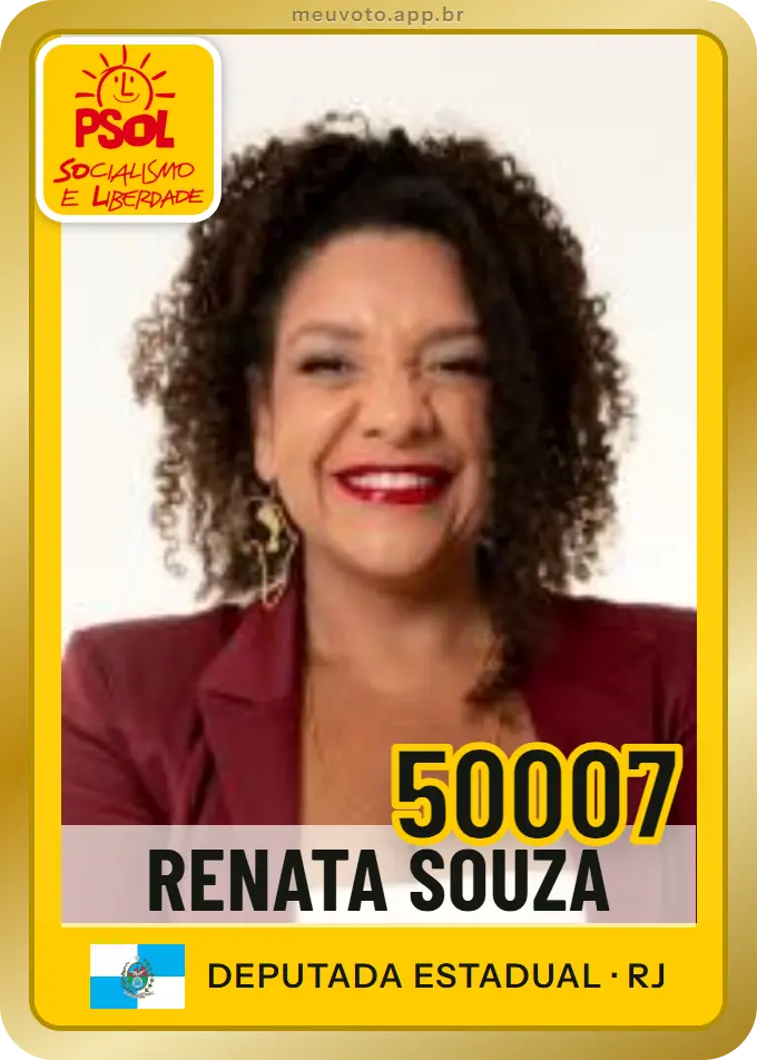 Carta de Renata Souza, número 50007, PSOL