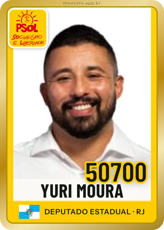 Carta de Yuri Moura, número 50700, PSOL