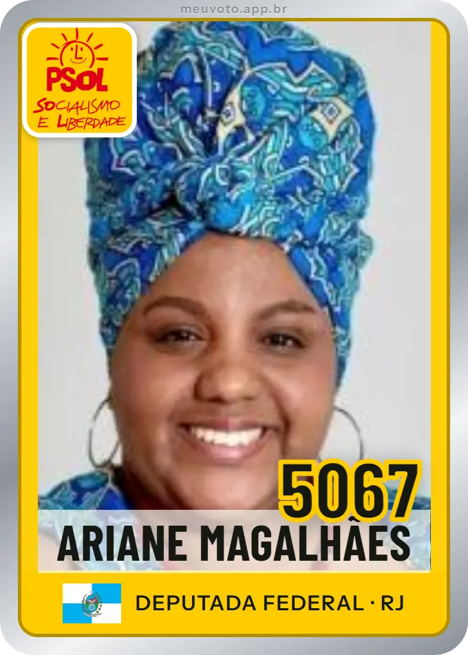Carta de Ariane Magalhães, número 5067, PSOL