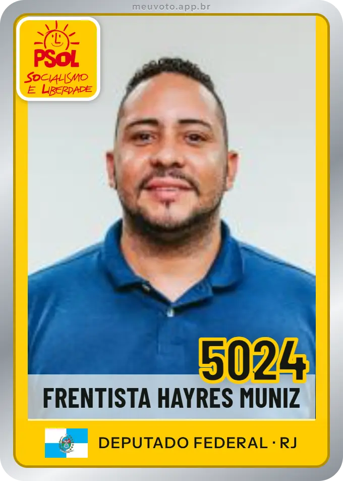 Carta de Frentista Hayres Muniz, número 5024, PSOL