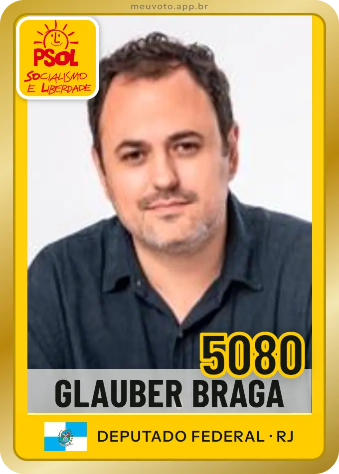 Carta de Glauber Braga, número 5080, PSOL