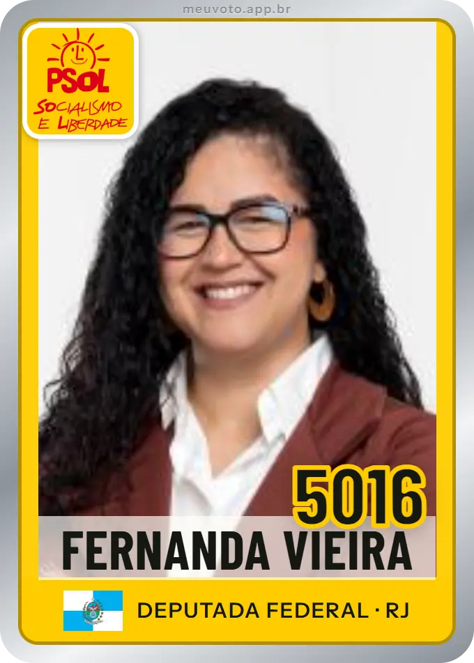 Carta de Fernanda Vieira, número 5016, PSOL