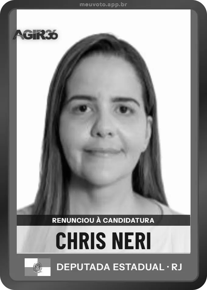 Carta de Chris Neri, Agir. Renunciou à candidatura e não vai à urna.