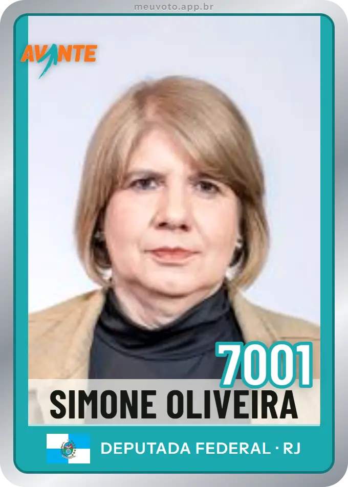 Carta de Simone Oliveira, número 7001, Avante