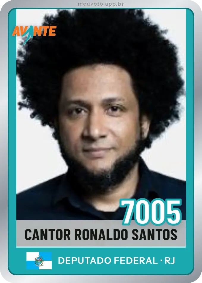 Carta de Cantor Ronaldo Santos, número 7005, Avante