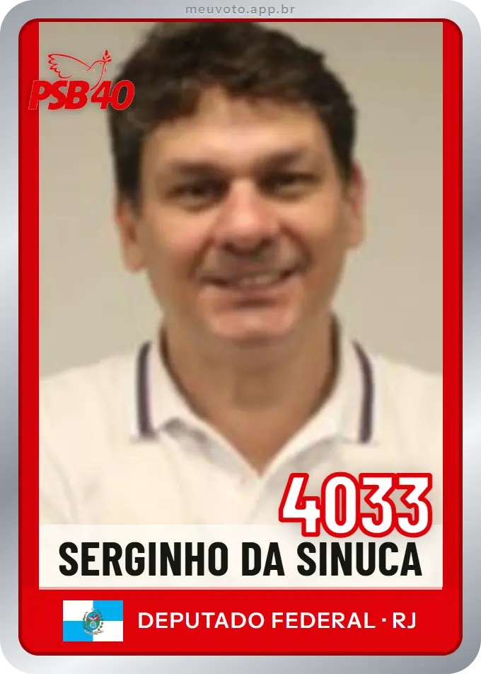 Carta de Serginho da Sinuca, número 4033, PSB