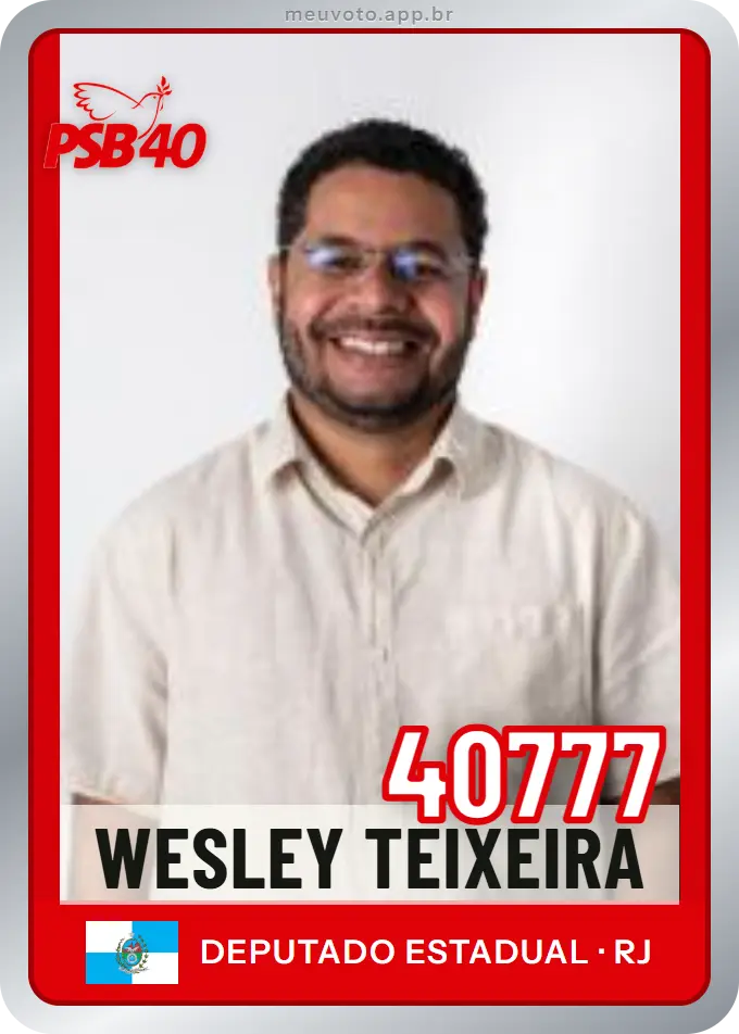 Carta de Wesley Teixeira, número 40777, PSB