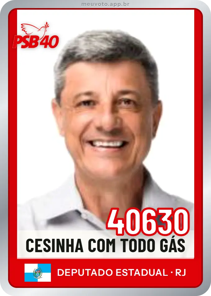 Carta de Cesinha Com Todo Gás, número 40630, PSB