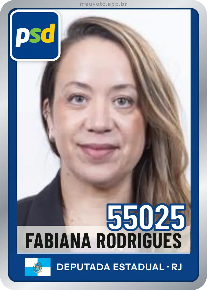 Carta de Fabiana Rodrigues, número 55025, PSD