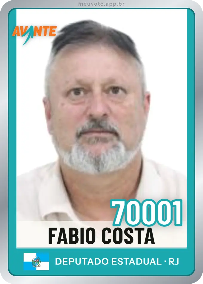 Carta de Fabio Costa, número 70001, Avante