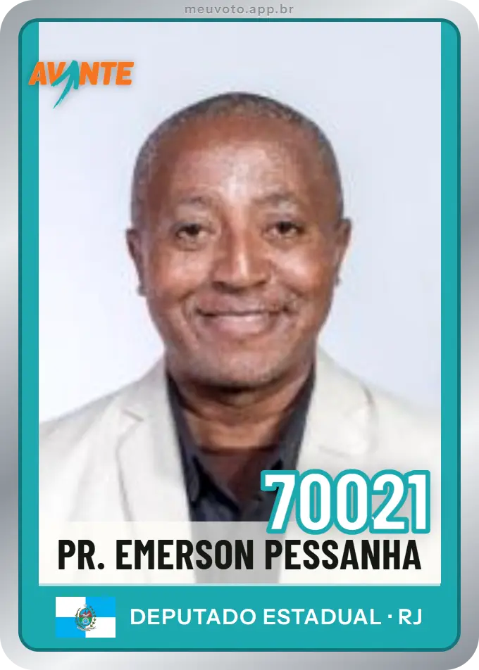 Carta de Pr. Emerson Pessanha, número 70021, Avante