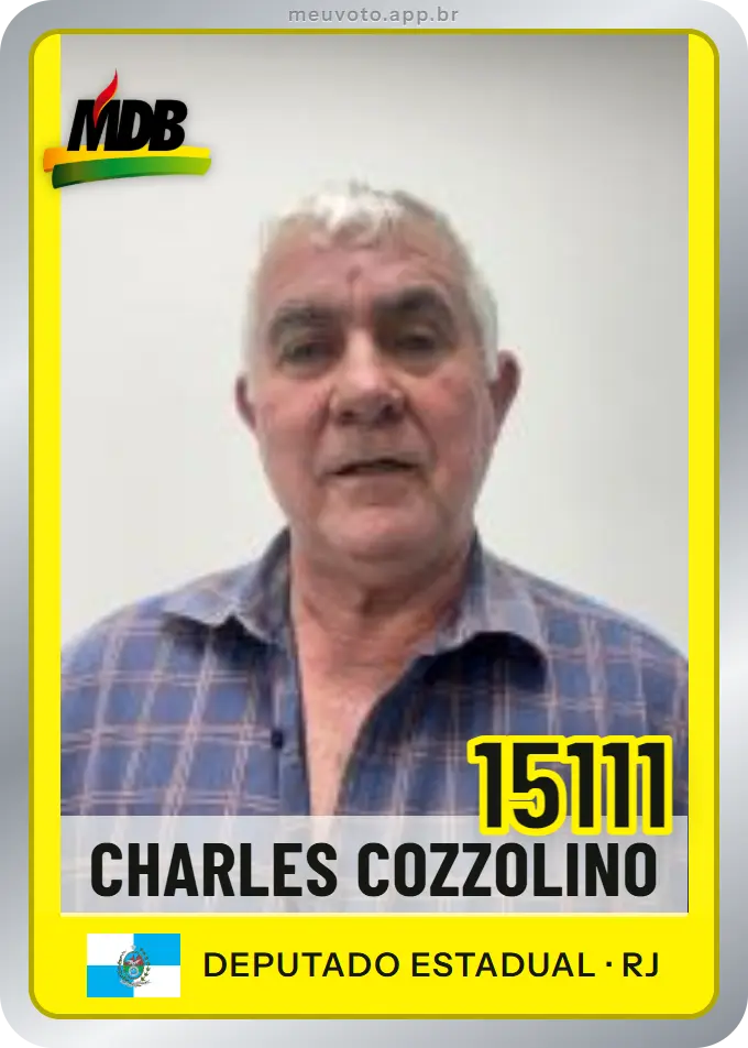 Carta de Charles Cozzolino, número 15111, MDB