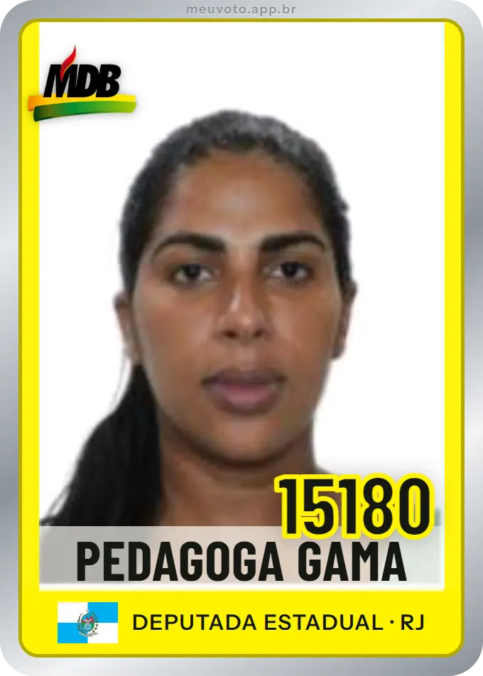 Carta de Pedagoga Gama, número 15180, MDB