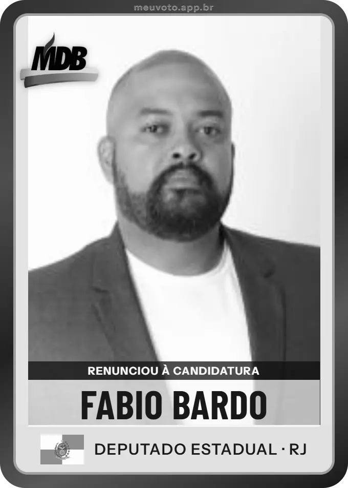 Carta de Fabio Bardo, MDB. Renunciou à candidatura e não vai à urna.