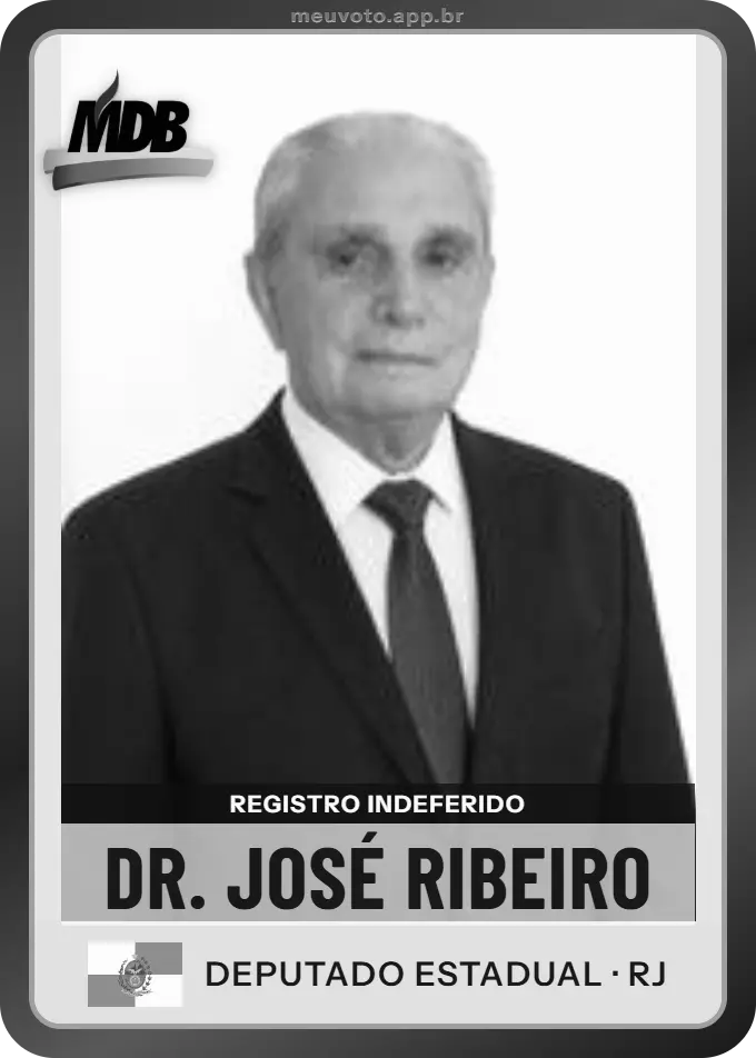 Carta de Dr. José Ribeiro, MDB. Teve o registro indeferido pelo TSE e não vai à urna.