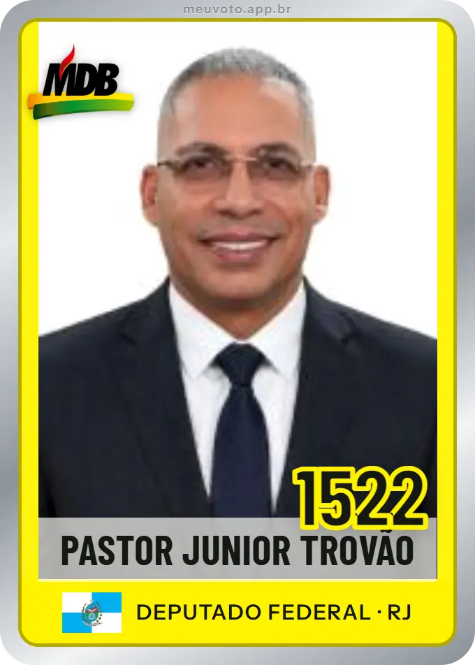 Carta de Pastor Junior Trovão, número 1522, MDB