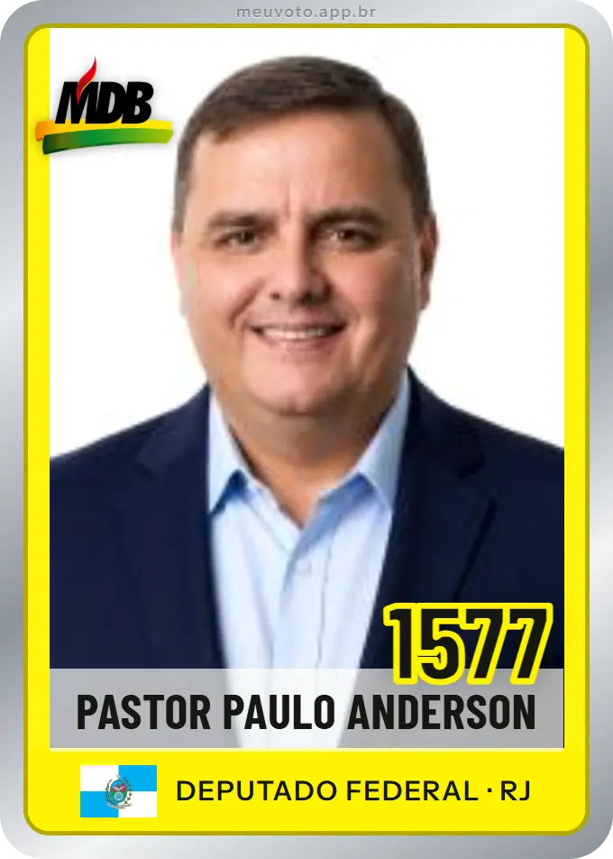 Carta de Pastor Paulo Anderson, número 1577, MDB