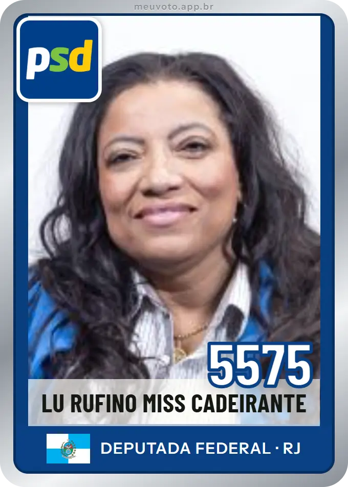 Carta de Lu Rufino Miss Cadeirante, número 5575, PSD