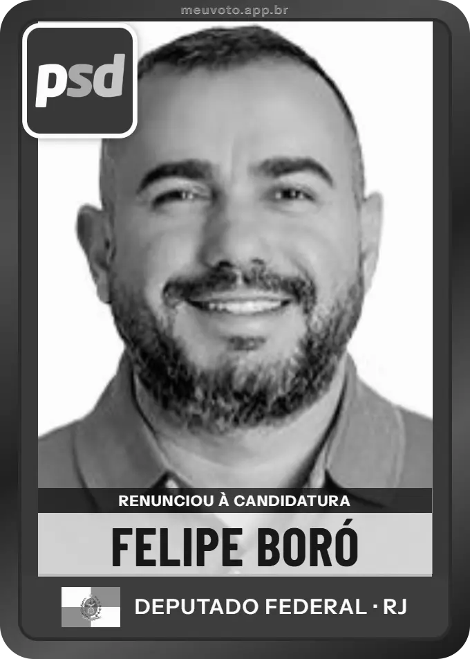 Carta de Felipe Boró, PSD. Renunciou à candidatura e não vai à urna.