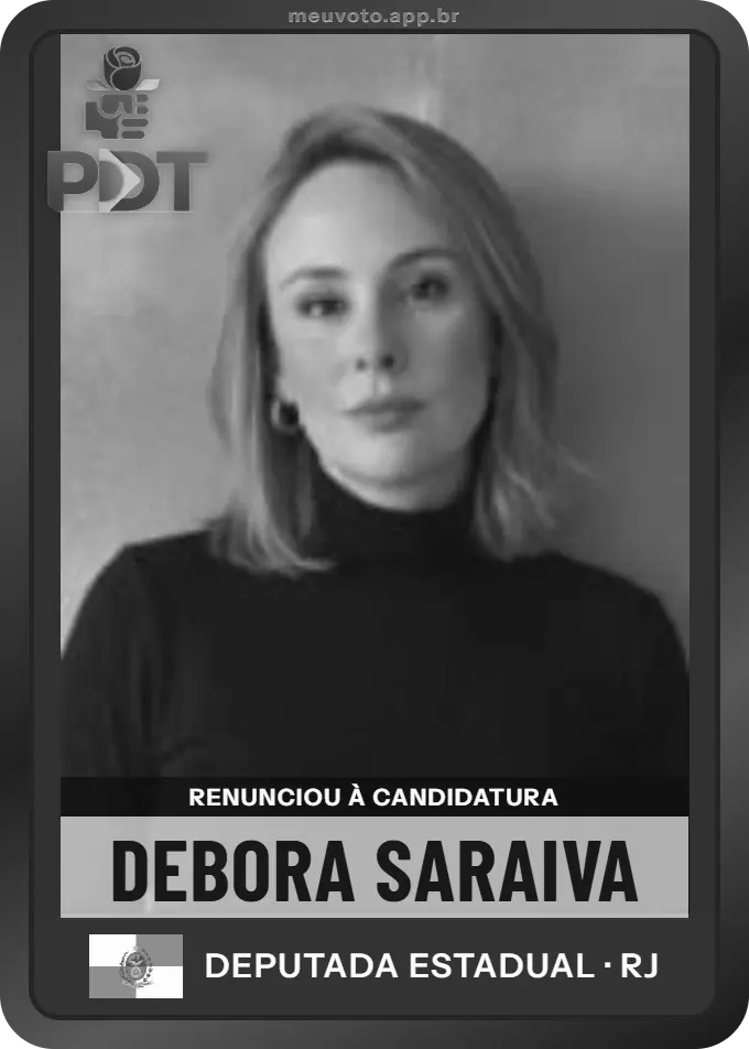 Carta de Debora Saraiva, PDT. Renunciou à candidatura e não vai à urna.