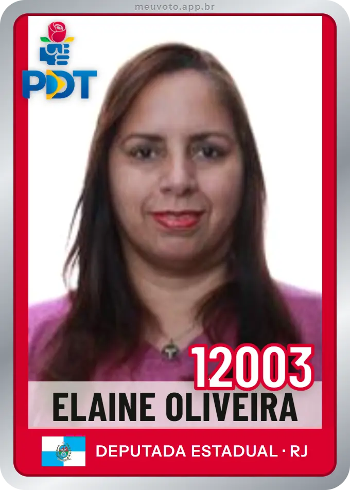 Carta de Elaine Oliveira, número 12003, PDT