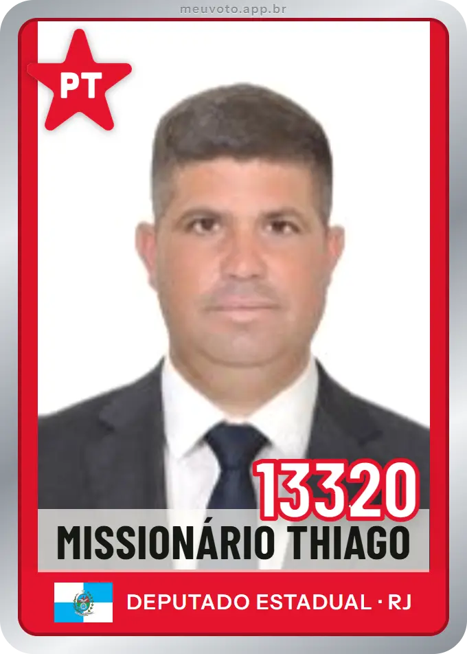 Carta de Missionário Thiago, número 13320, PT