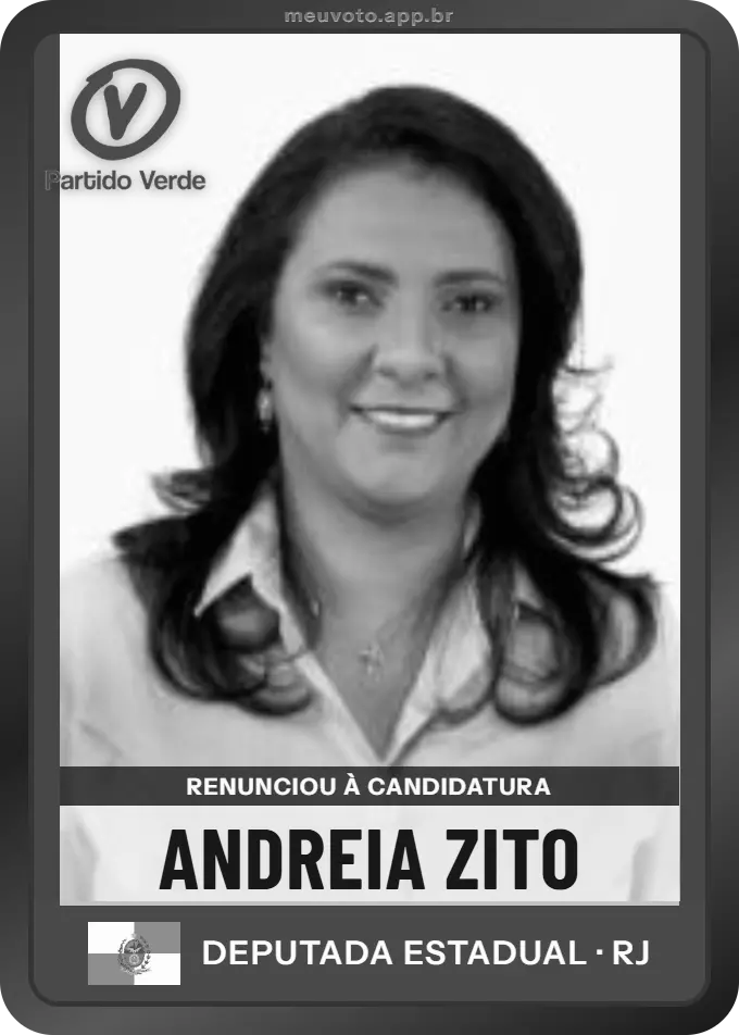 Carta de Andreia Zito, PV. Renunciou à candidatura e não vai à urna.