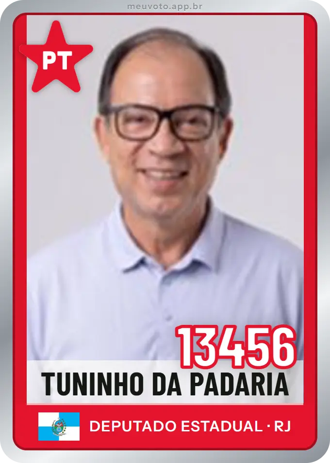 Carta de Tuninho da Padaria, número 13456, PT