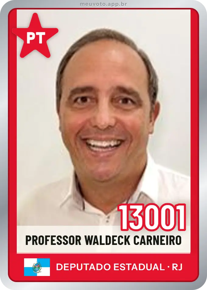 Carta de Professor Waldeck Carneiro, número 13001, PT
