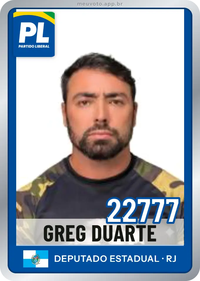 Carta de Greg Duarte, número 22777, PL