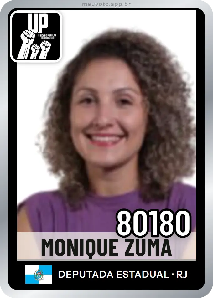 Carta de Monique Zuma, número 80180, UP