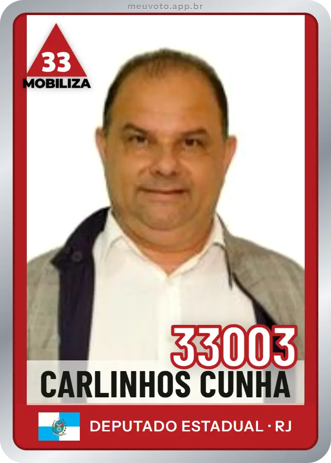 Carta de Carlinhos Cunha, número 33003, Mobiliza