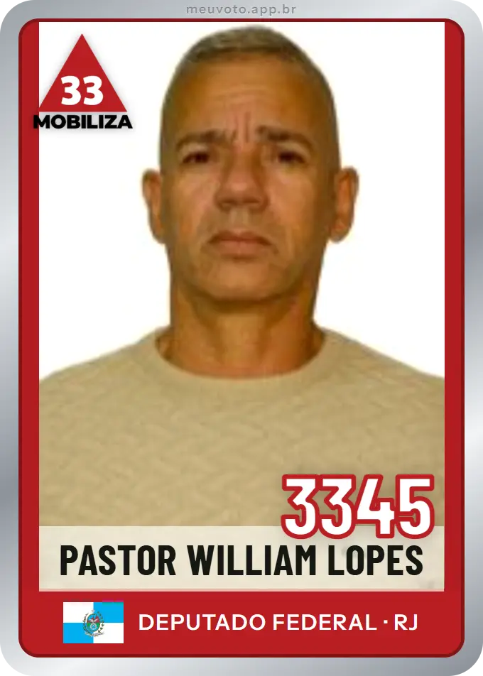 Carta de Pastor William Lopes, número 3345, Mobiliza