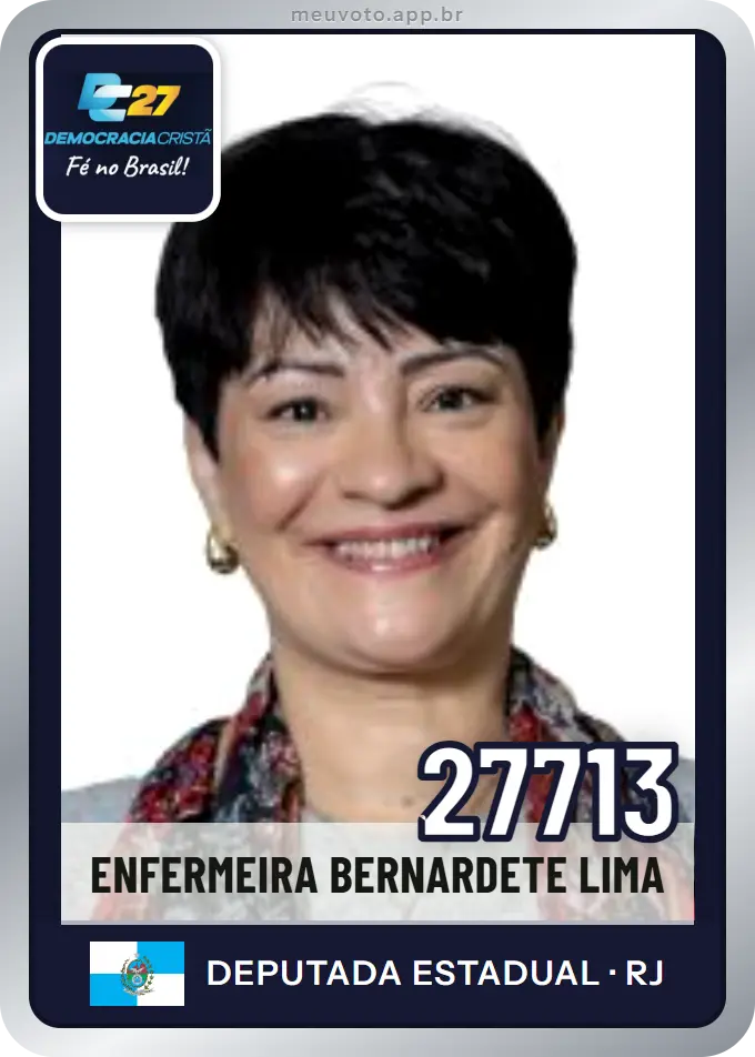 Carta de Enfermeira Bernardete Lima, número 27713, DC