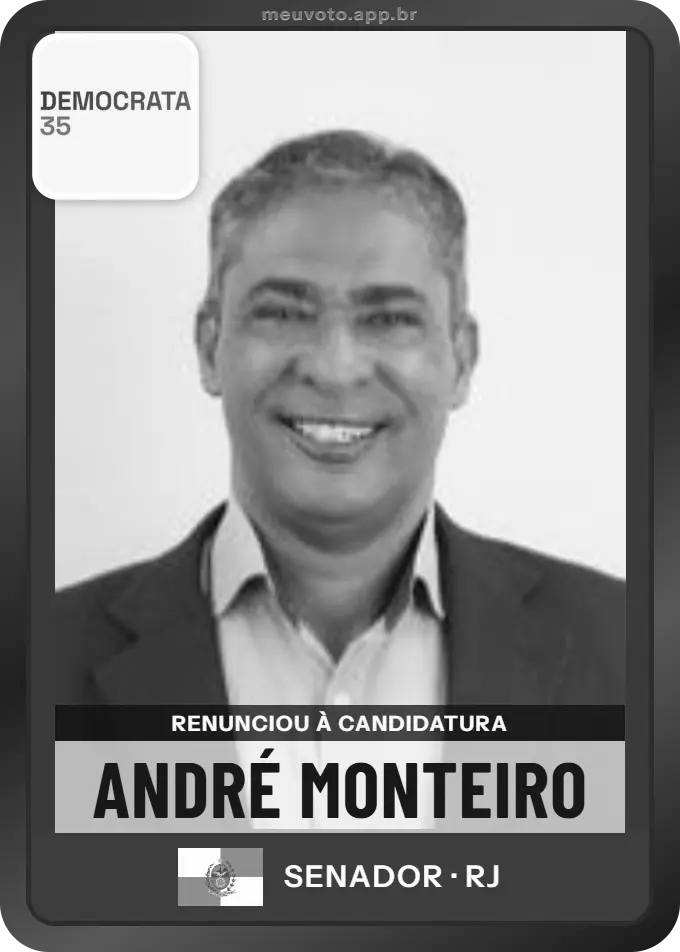 Carta de André Monteiro, Democrata. Renunciou à candidatura e não vai à urna.