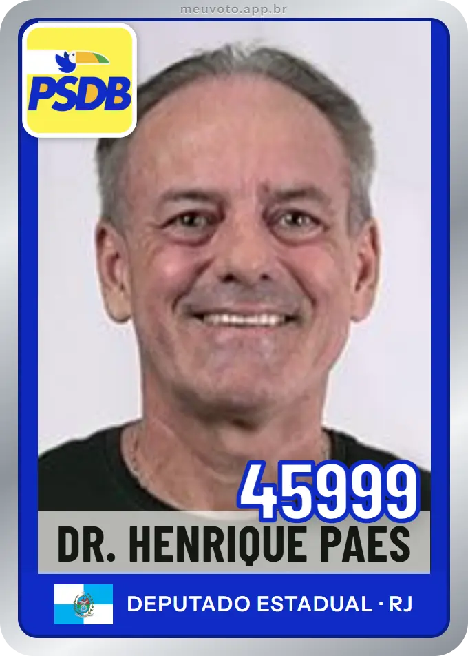 Carta de Dr. Henrique Paes, número 45999, PSDB