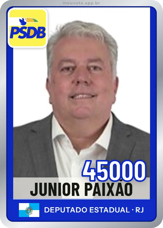 Carta de Junior Paixão, número 45000, PSDB