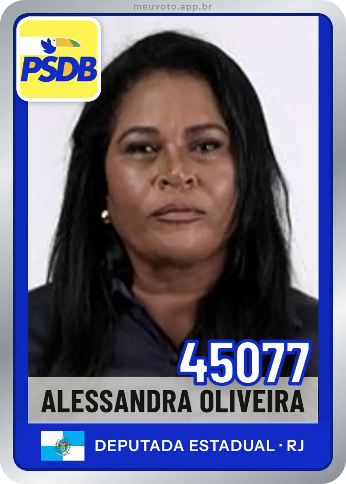 Carta de Alessandra Oliveira, número 45077, PSDB