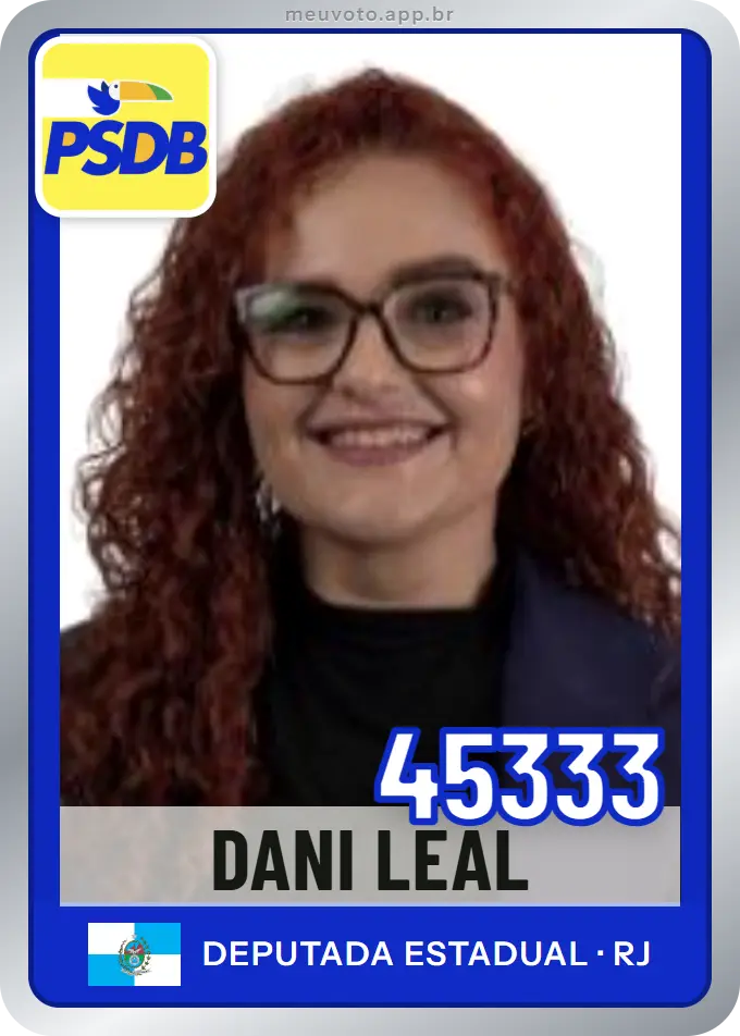 Carta de Dani Leal, número 45333, PSDB