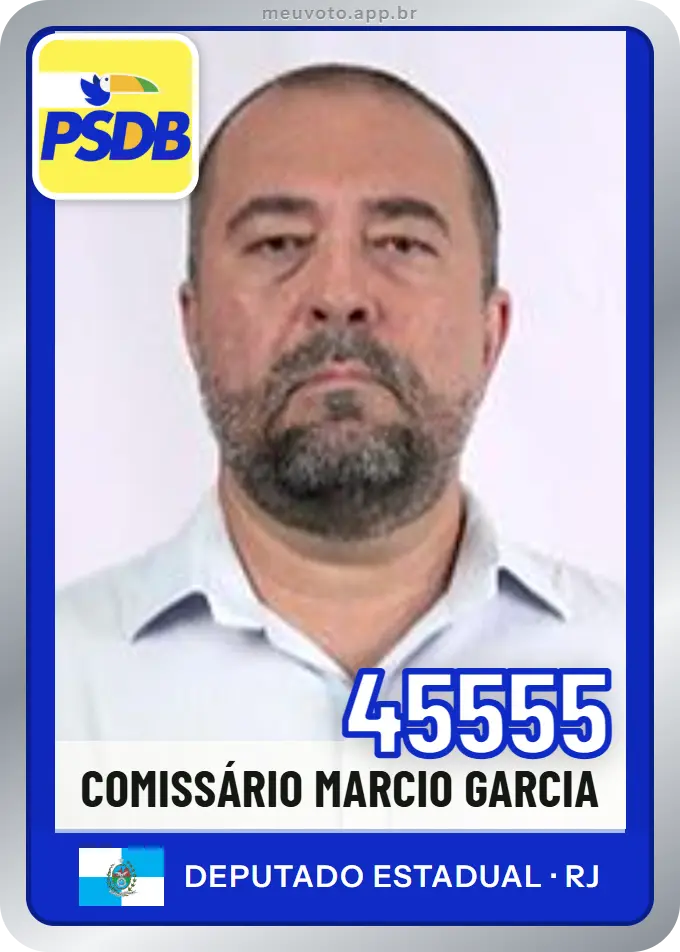Carta de Comissário Marcio Garcia, número 45555, PSDB