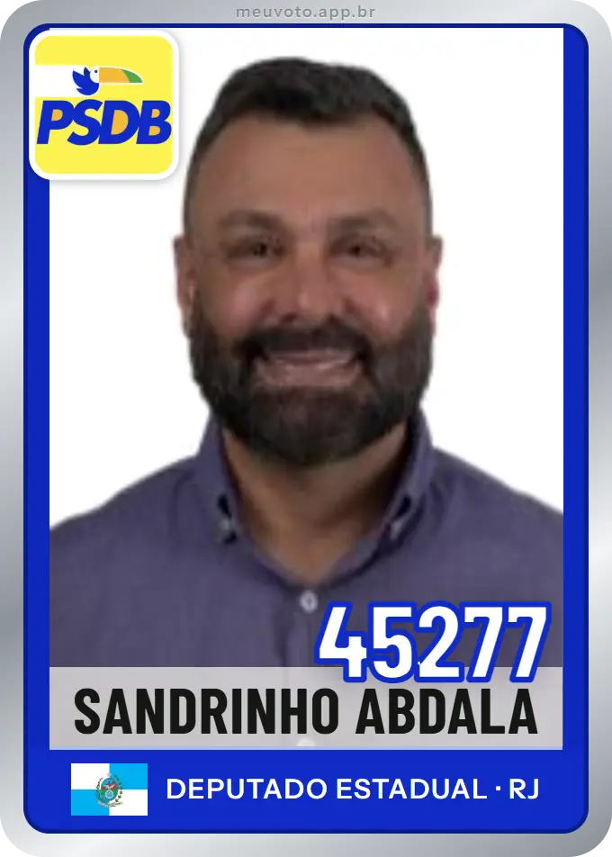 Carta de Sandrinho Abdala, número 45277, PSDB