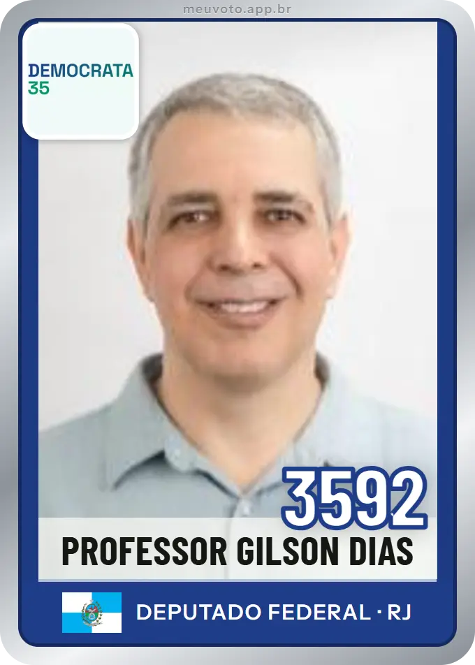 Carta de Professor  Gilson Dias, número 3592, Democrata
