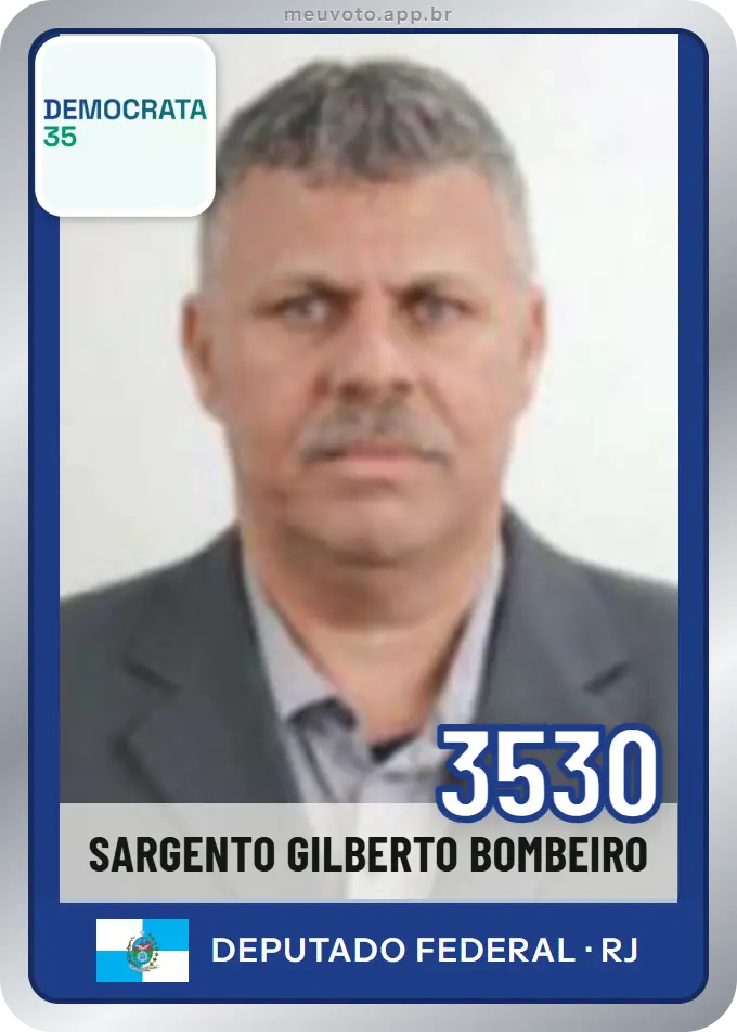 Carta de Sargento Gilberto Bombeiro, número 3530, Democrata