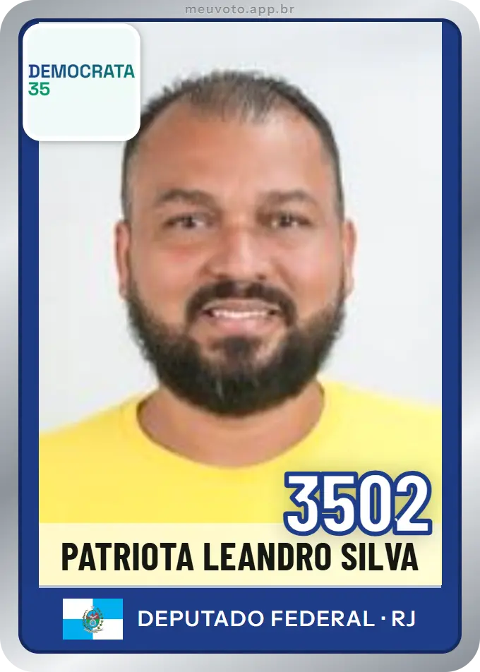 Carta de Patriota Leandro Silva, número 3502, Democrata