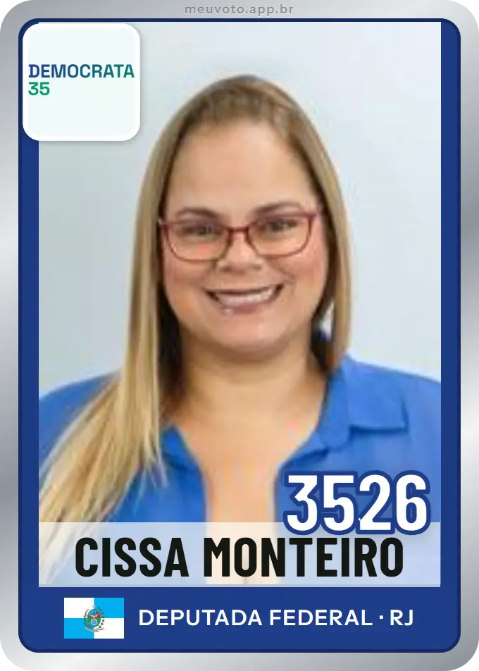 Carta de Cissa Monteiro, número 3526, Democrata