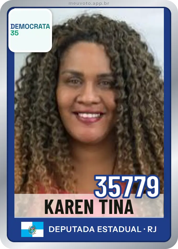 Carta de Karen Tina, número 35779, Democrata