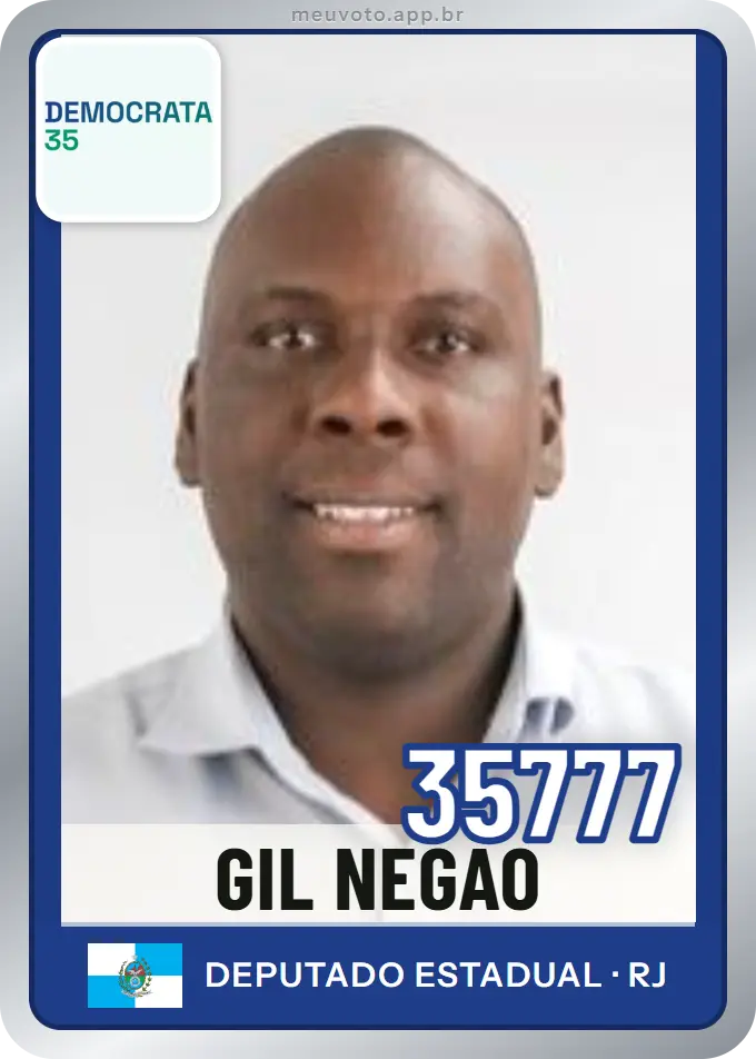 Carta de Gil Negão, número 35777, Democrata