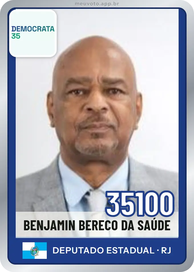 Carta de Benjamin Bereco da Saúde, número 35100, Democrata