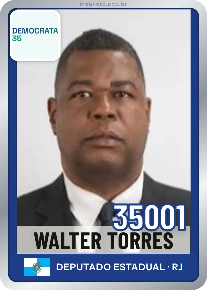 Carta de Walter Torres, número 35001, Democrata